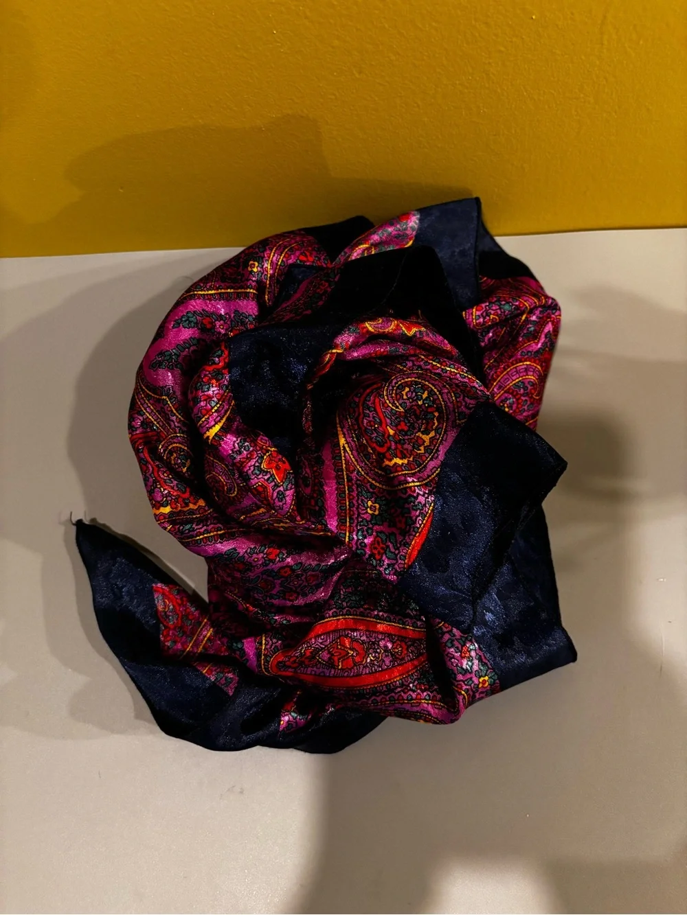 Vibrant Pink Red Paisley square scarf